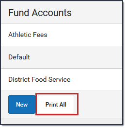 Screenshot of the Fund Accounts Print All button.