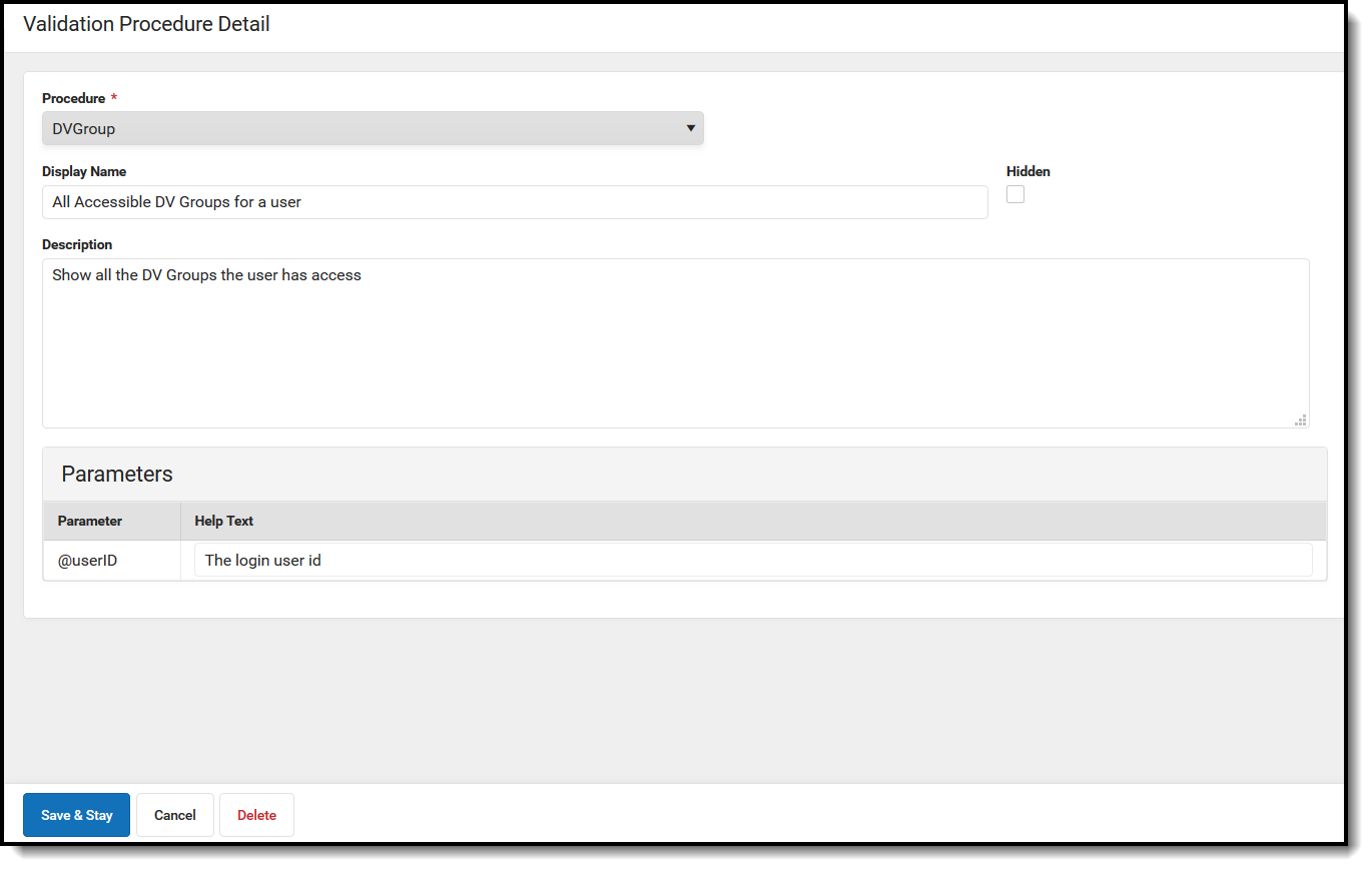 Screenshot of creating a stored procedure.