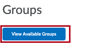 Shows View Available Groups button