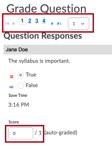 Identifies Questions responses tool and Score field