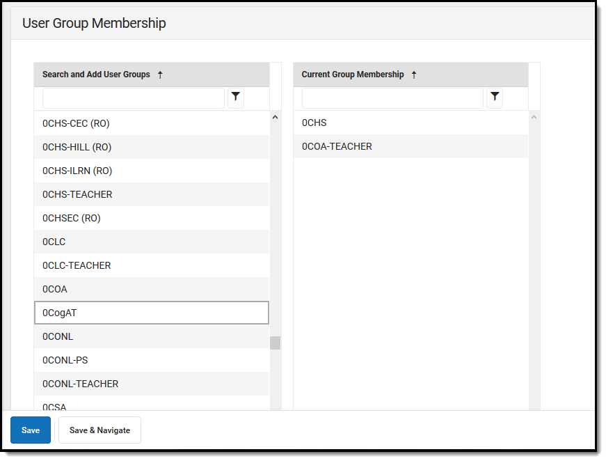 screenshot of adding user groups to a group membership