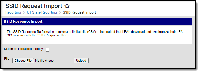 Screenshto of SSID Request Import.