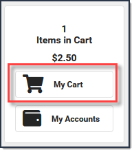 Screenshot of the My Cart button.