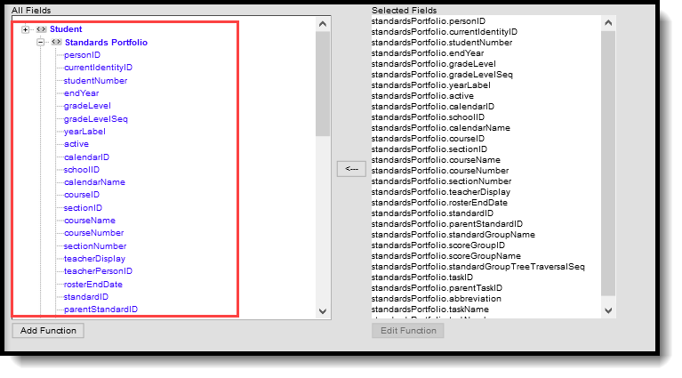 Screenshot highlighting Portfolio fields in Ad hoc. 