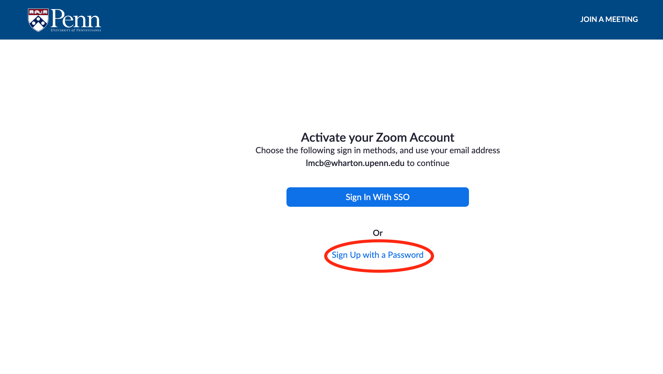 The Activate your Zoom Account with 