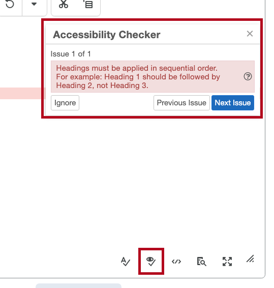 Identifies accessibility checker