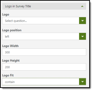 screenshot of the logo in survey title editor