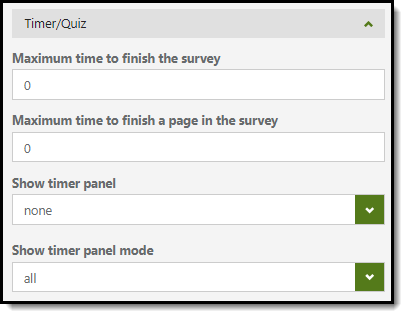 screenshot of the time quiz editor