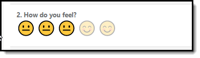 example of an emotions rating question within a survey