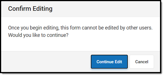 Screenshot of the confirm editing warning message that displays. 
