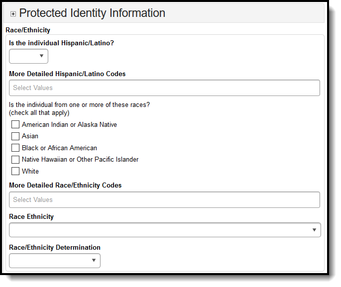 Screenshot of the Protected Identity Information editor.