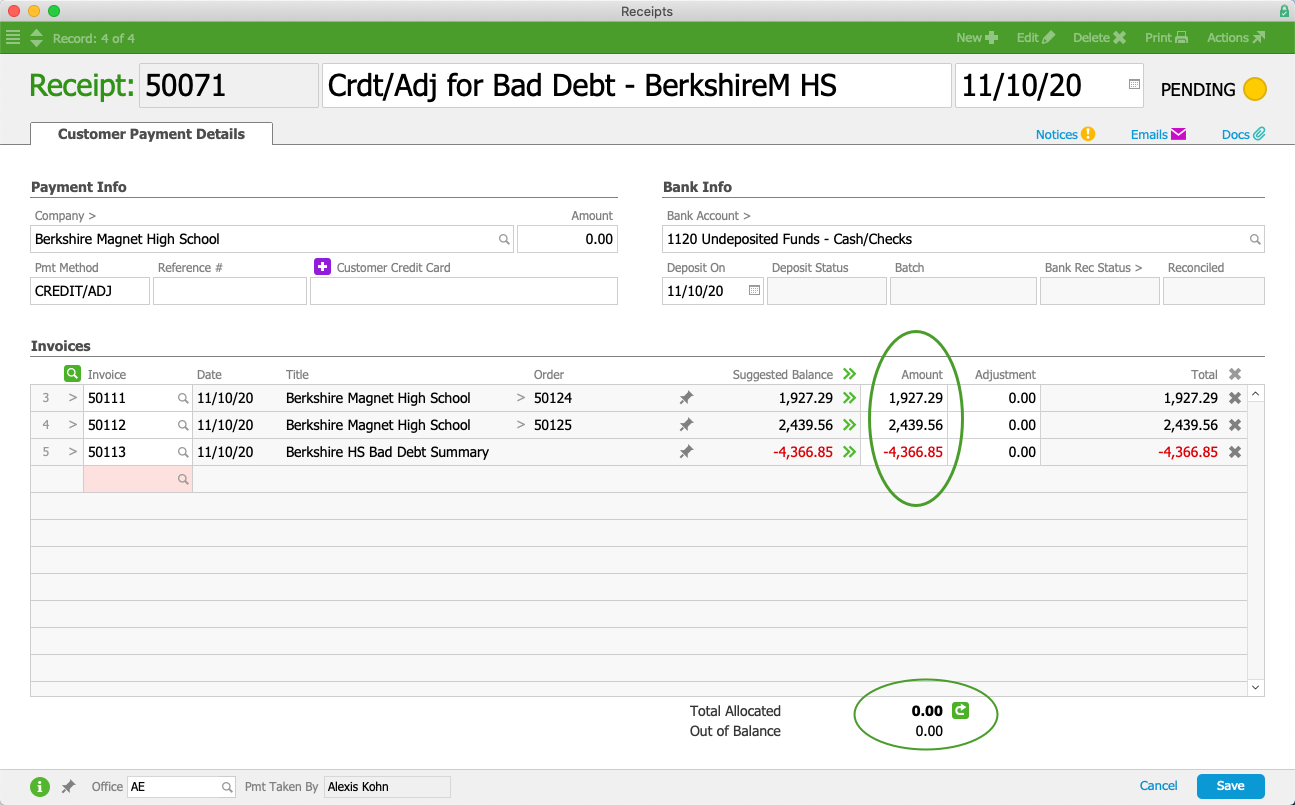 Writing Off Bad Debt aACE 5