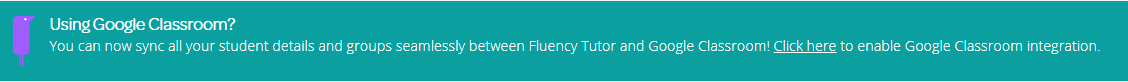 Link for syncing Fluency Tutor with Classroom