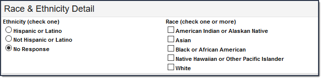 Screenshot of the Race & Ethnicity section of the Household Application tool.