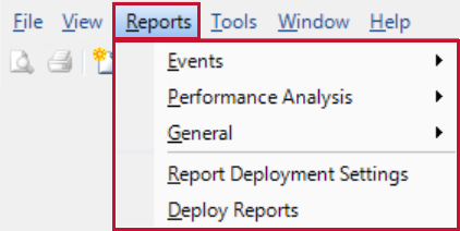 SQL Sentry Reports Menu