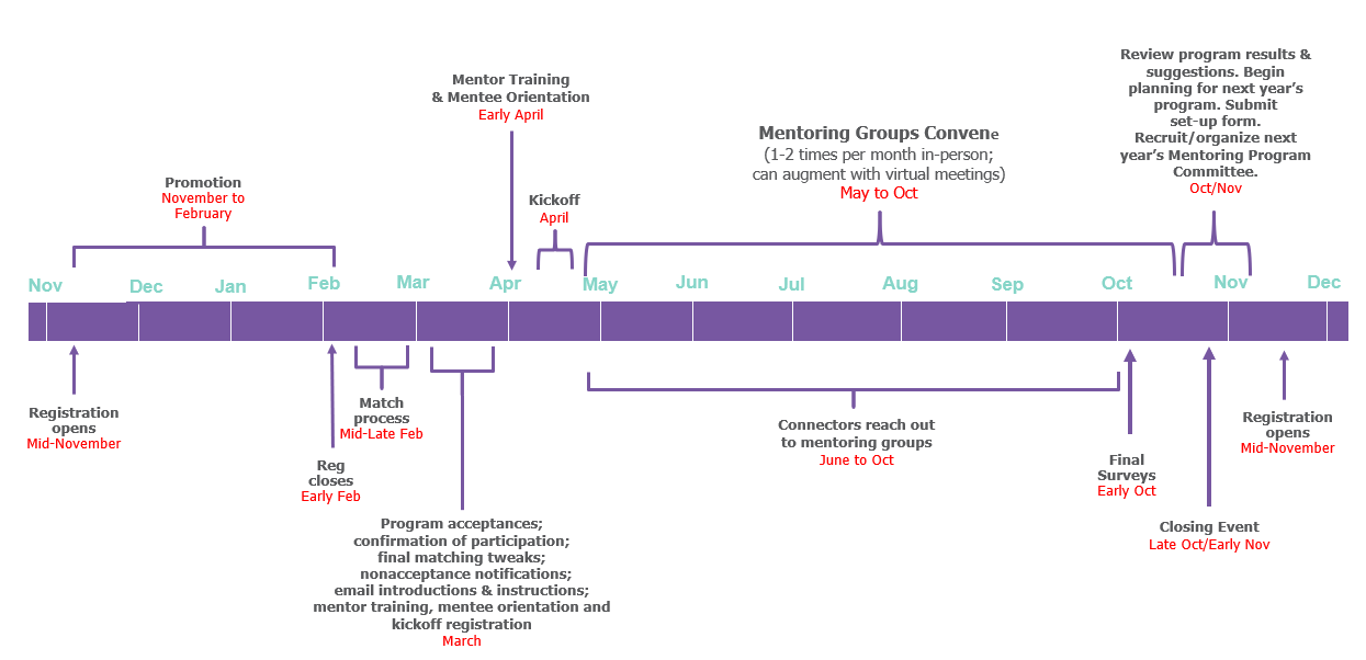 HBA mentoring program timeline | Volunteer