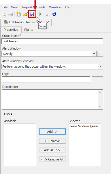 SQL Sentry Edit Group save user assignment