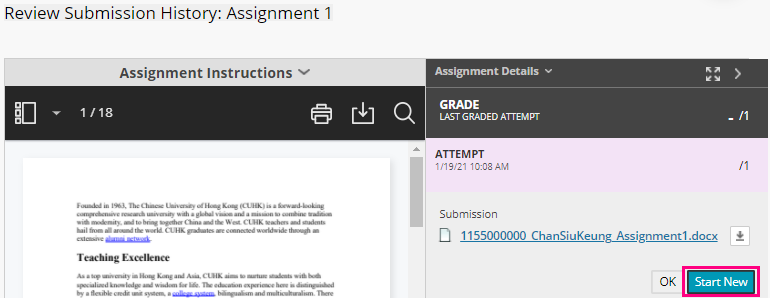 how to remove submitted assignment on blackboard