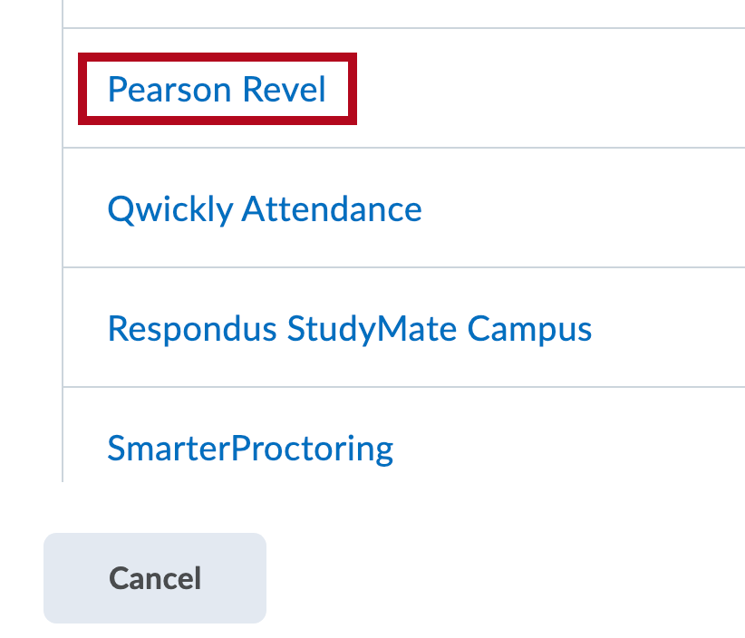 Identifies Pearson Revel link