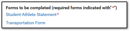 Screenshot of a red star next to a form, which indicates that it is required