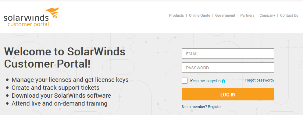 SolarWinds Customer Portal