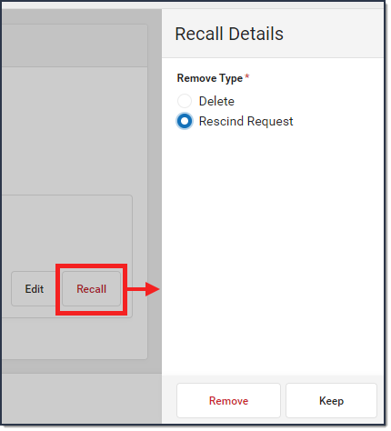 screenshot of the recall details panel