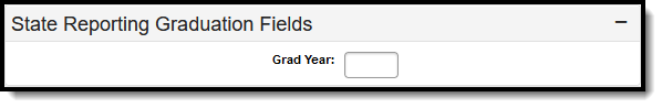 Screenshot of the State Reporting Graduation Fields editor. 