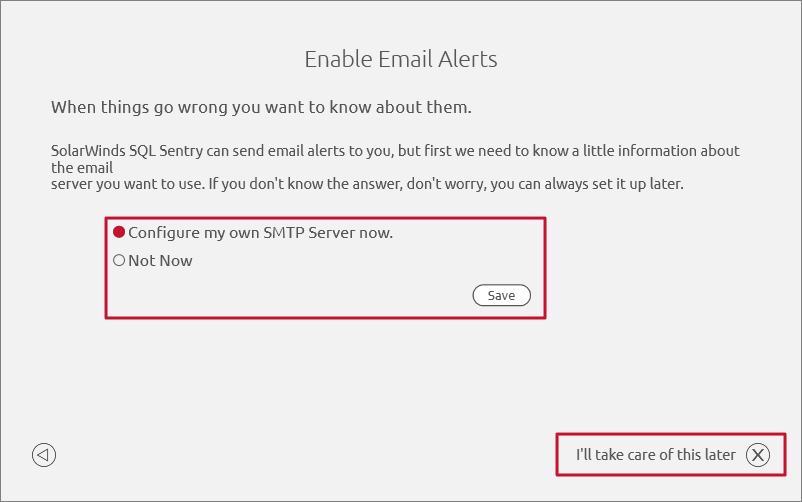 Onboarding Wizard Enable Email Alerts