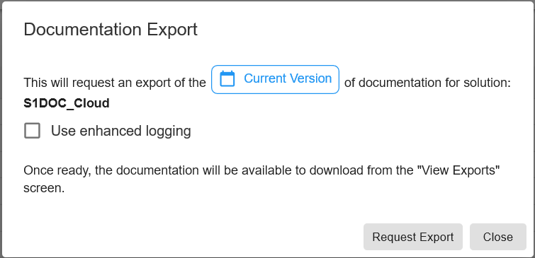 Database Mapper Documentation Export window