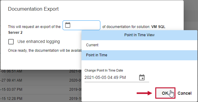 Database Mapper Documentation Export window select OK