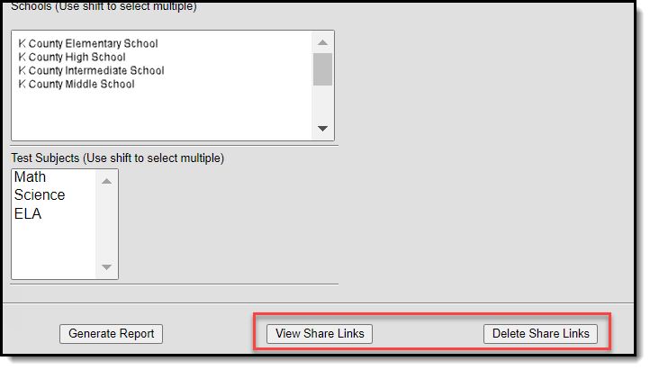 Image of report editor highlighting the delete option.