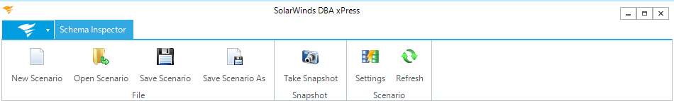 DBA xPress Schema Inspector Toolbar buttons