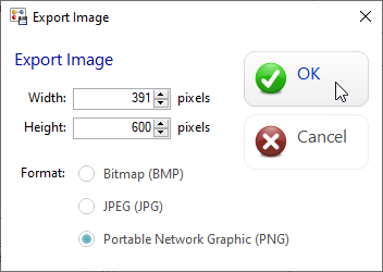 DBA xPress Export Image window