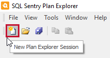 SQL Sentry Plan Explorer select New Plan Explorer Session button