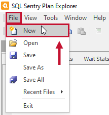 SQL Sentry Plan Explorer select File > New