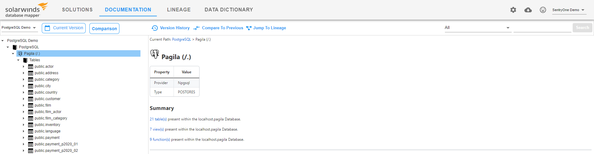 Database Mapper Documentation PostgreSQL database example