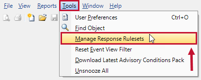 SQL Sentry Tools > Manage Response Rulesets