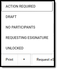 Screenshot showing how to batch print forms with a selected status.