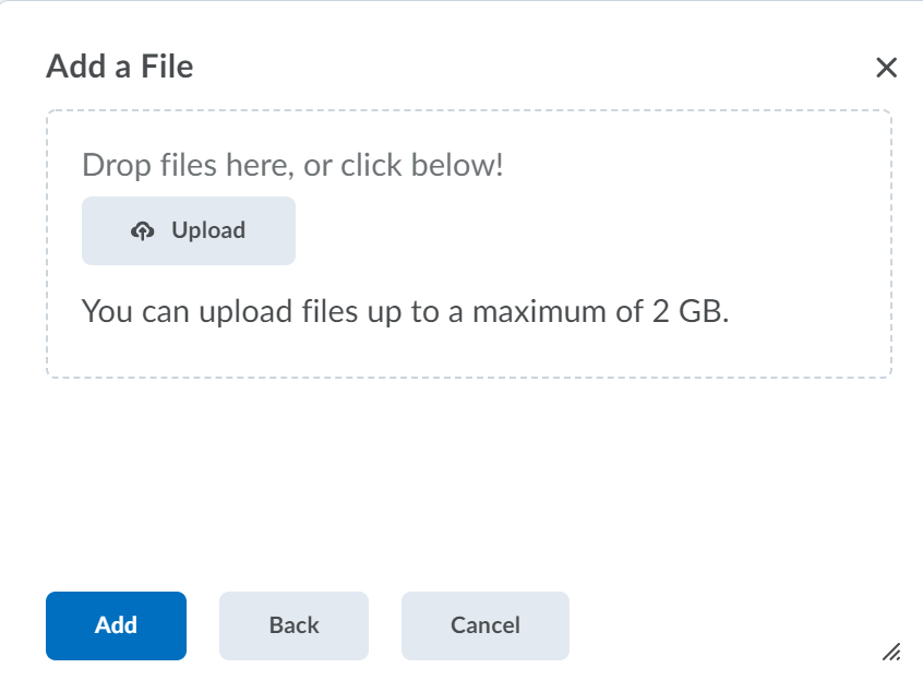 Shows Add a File Window