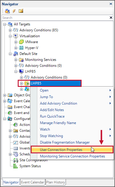 SQL Server User Connection Properties