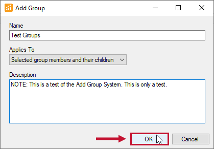 SQL Sentry Add Group window Ok