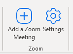 The Zoom Add In icons in Outlook