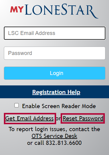 Identifies forgot username and password links.