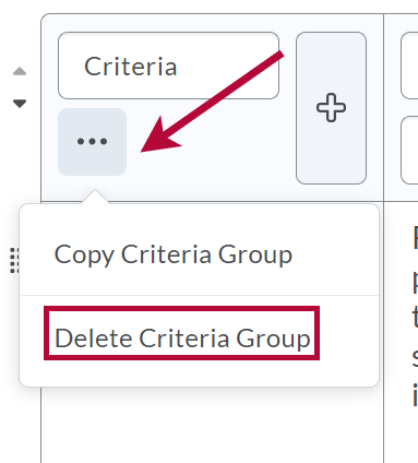 Identifies Delete Criteria Groups