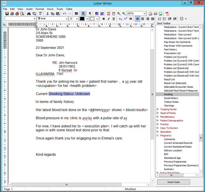 Write a referral for specialist zedmed