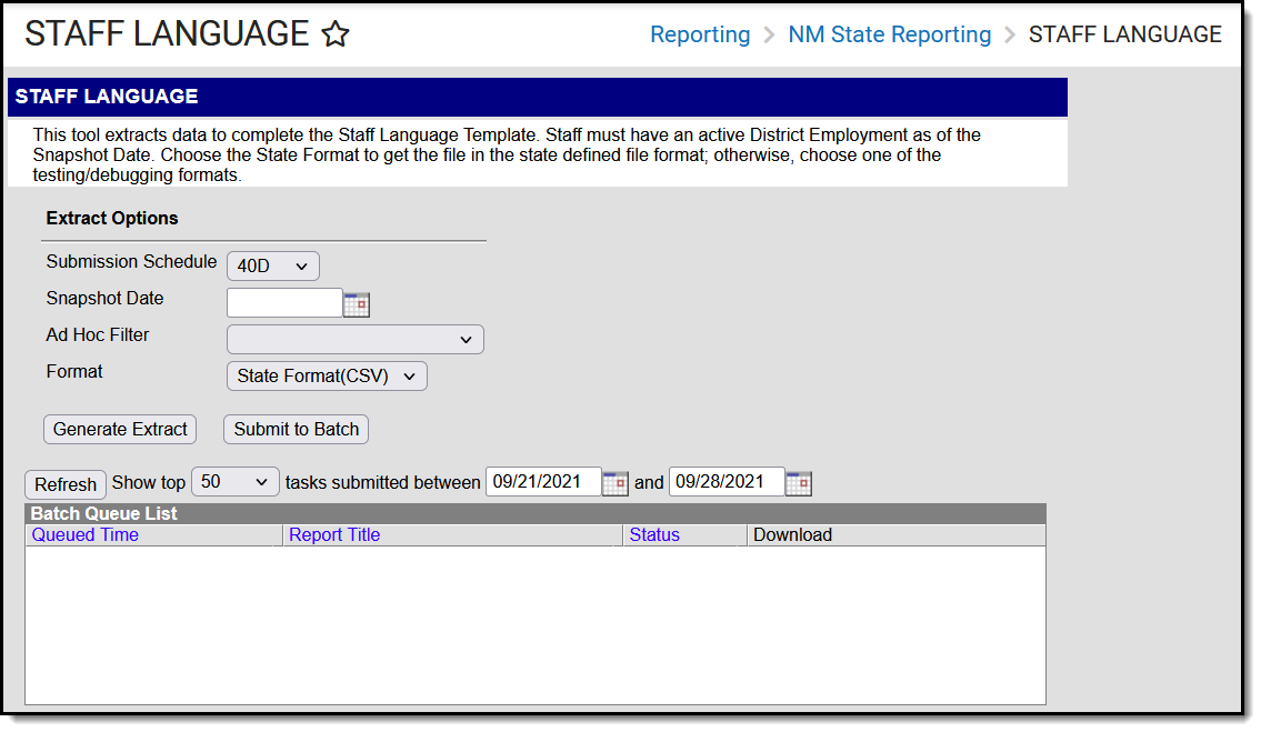 Screenshot of Staff Language Editor.