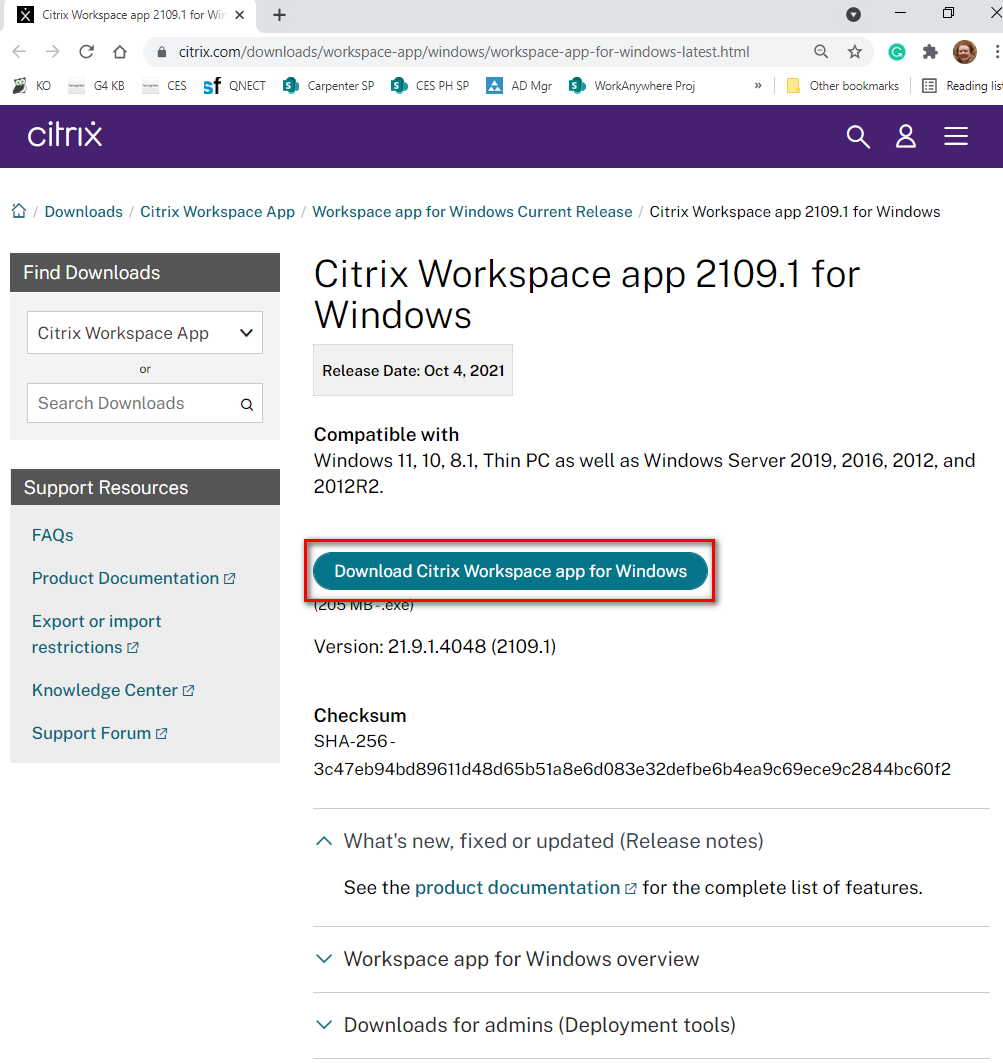 citrix workspace download earlier versions