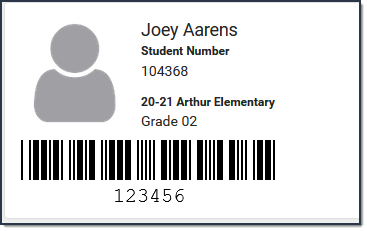 Screenshot of the food service barcode on the home page of campus student. 