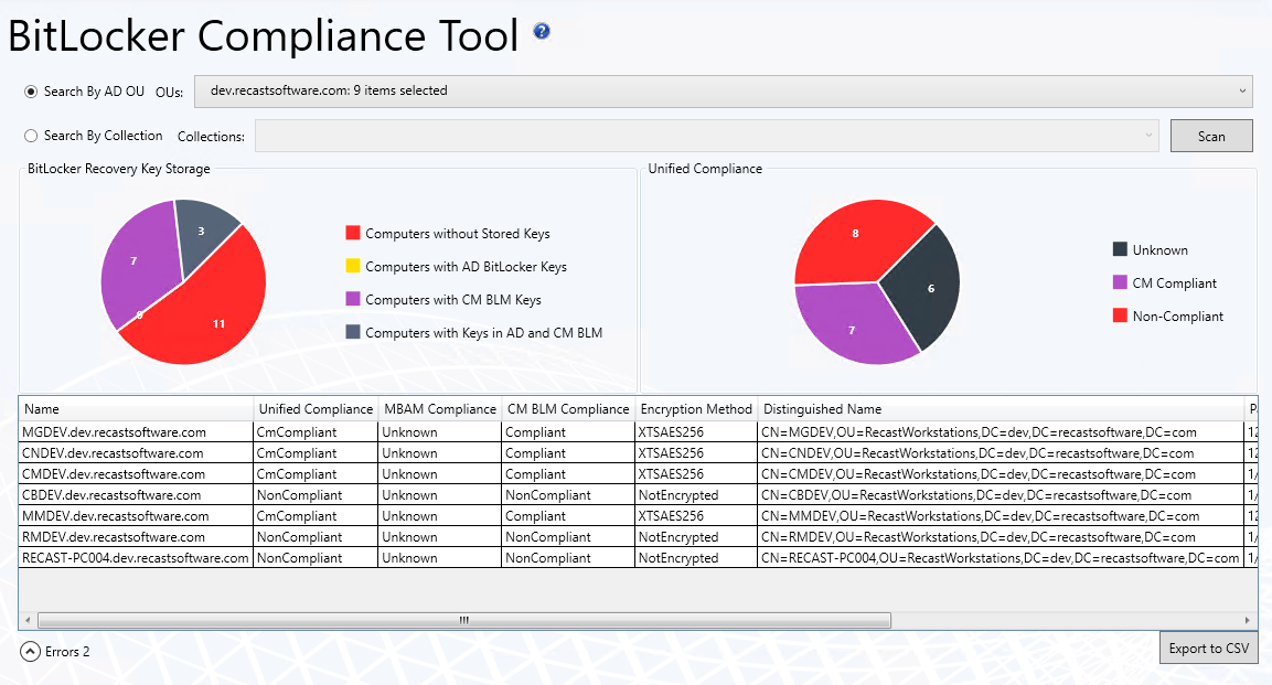 BitLocker Compliance Tool screenshot