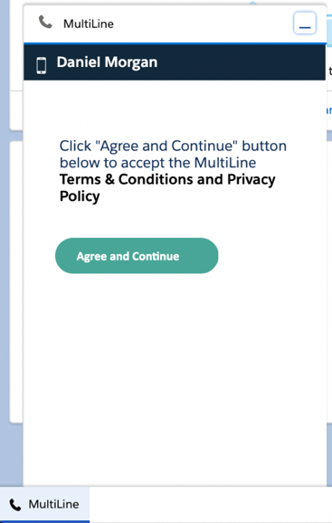 Terms and Conditions Agreement screen